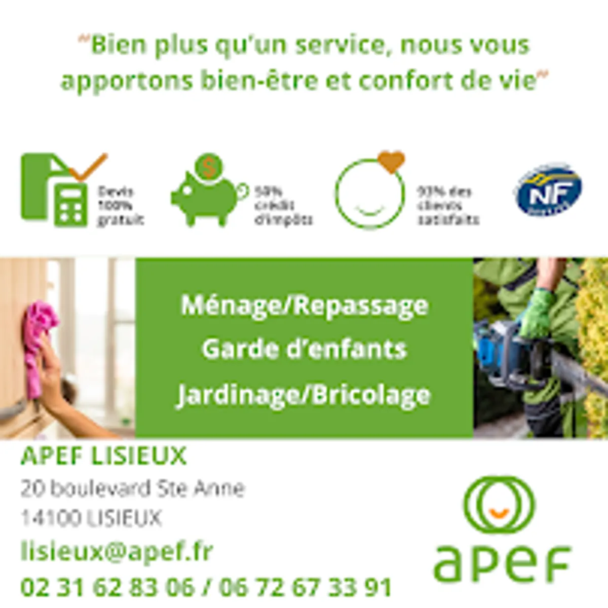 APEF Lisieux - Aide à domicile, Ménage, Jardinage et Garde d'enfants