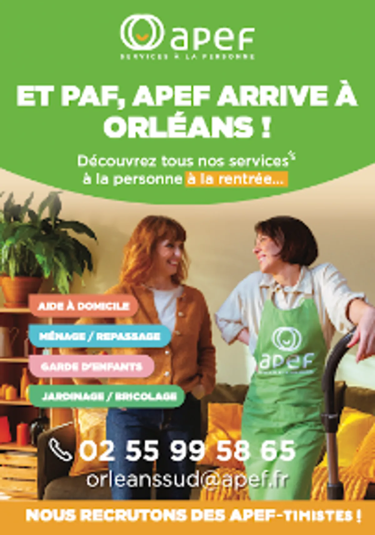 APEF Orléans Sud - Aide à domicile, Ménage, Jardinage et Garde d'enfants - Photo 2